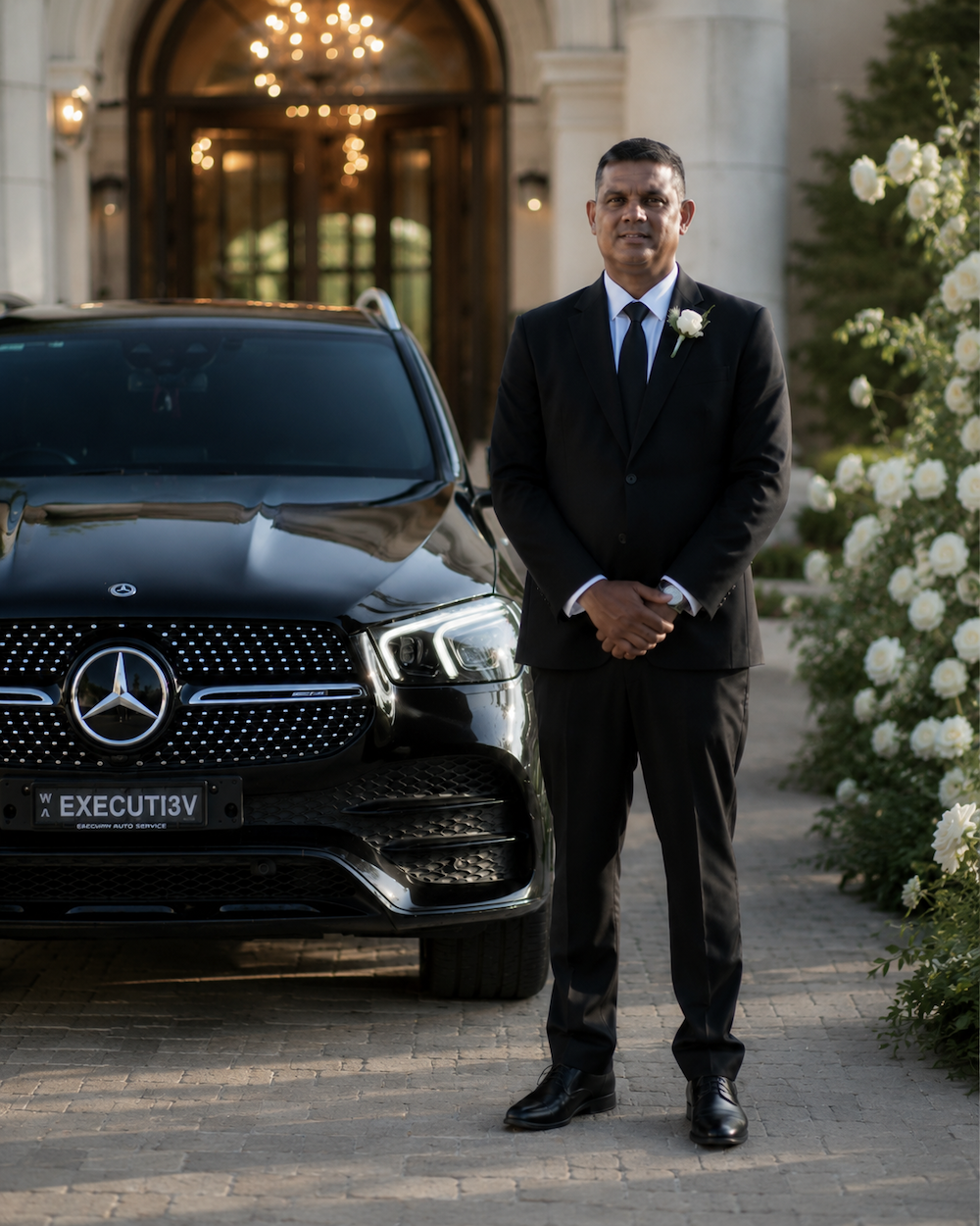 Uniformed wedding chauffeur in Perth