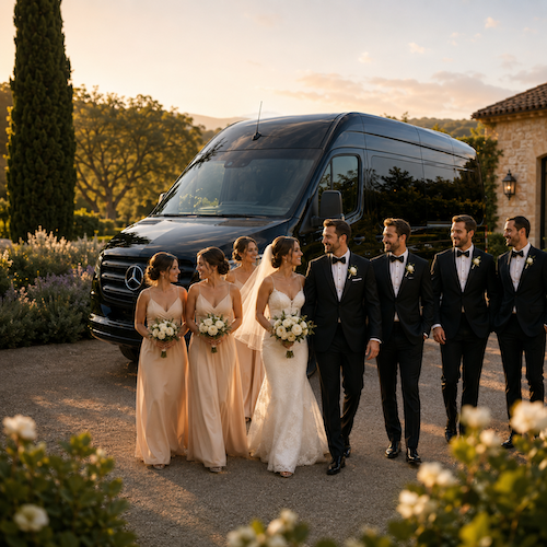 Bridal party chauffeur transport in Perth