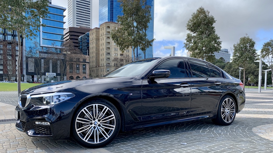 BMW chauffeur sedan side view Perth