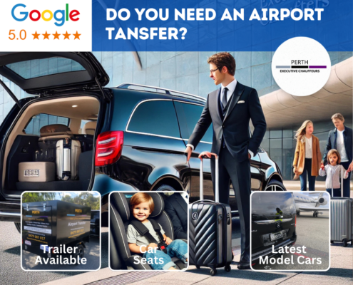 Private chauffeur in Perth with trailer for extra luggage