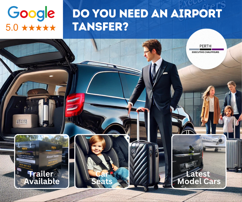 Private chauffeur in Perth with trailer for extra luggage